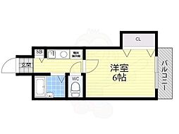 マンションセレーネ 1Kの間取図画像