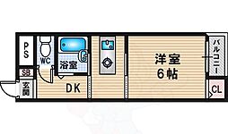 エクトスリー 1Kの間取図画像