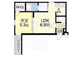 フジパレス東三国3番館 1LDKの間取図画像