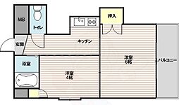 三国パラシオン 2Kの間取図画像