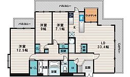 ユニティ北川口 3LDKの間取図画像