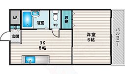 大旺第3マンション 1DKの間取図画像