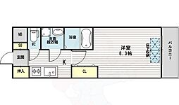 スプランディッド新大阪DUE 1Kの間取図画像