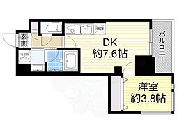 オルサス新大阪 1DKの間取図画像