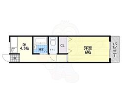 第二浜本ビル 1DKの間取図画像