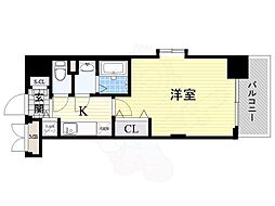 Luxe淡路2 1Kの間取図画像
