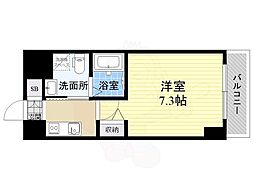 エグゼ新大阪南 1Kの間取図画像