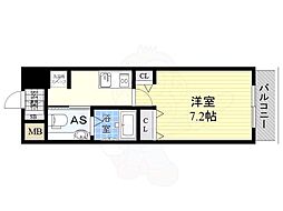 セレッソコートリバーサイドOSAKA 1Kの間取図画像
