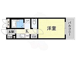 グランベイ豊新 1Kの間取図画像