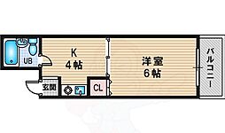 Grandcourt新大阪 1Kの間取図画像