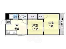コーポ・ユーリン 2DKの間取図画像