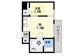 コスモクレスト柴島 1DKの間取図画像