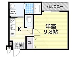 フジパレス瑞光駅東 1Kの間取図画像