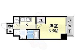 レジュールアッシュ北大阪GRANDSTAGE 1Kの間取図画像