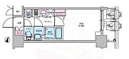 プレサンスブルーム東三国 1Kの間取図画像