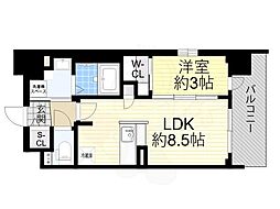 プレサンスレイズ東三国 1LDKの間取図画像