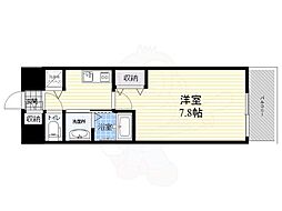 プランドール新大阪ノースレジデンス 1Kの間取図画像