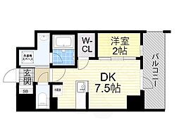 Luxe新大阪VI 1LDKの間取図画像