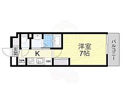 Luxe新大阪VI 1Kの間取図画像