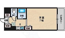 アローンズ大阪 1Kの間取図画像
