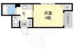 平ハツマンション 1Kの間取図画像