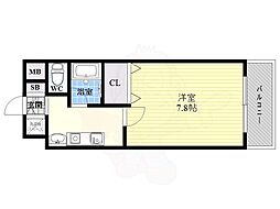 シャインビュー新大阪 1Kの間取図画像