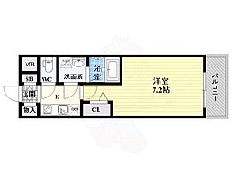 Sレジデンス新大阪ウエスト 1Kの間取図画像