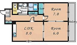 マイルド新大阪レジデンス 2LDKの間取図画像