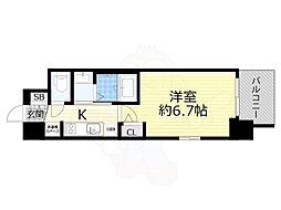 エステムコート新大阪14アイシー 1Kの間取図画像