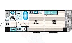 シャインビュー淡路 1DKの間取図画像