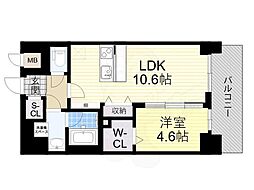 スプランディッド新大阪VIII 1LDKの間取図画像