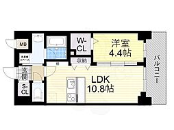 スプランディッド新大阪VIII 1LDKの間取図画像