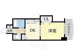 ノルデンハイム東三国B棟 1DKの間取図画像