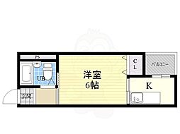 エクト1 1Kの間取図画像