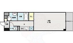 クレール十三 1Kの間取図画像