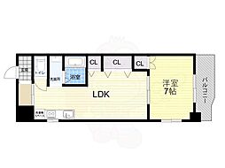 新大阪第2ダイヤモンドマンション 1LDKの間取図画像