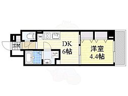 セントロイヤルクラブ新大阪 1DKの間取図画像
