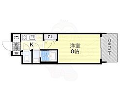 スプランディッド十三本町 1Kの間取図画像