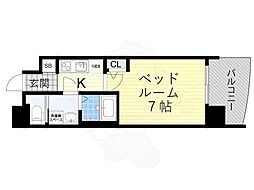 セレニテ三国プリエ 1Kの間取図画像