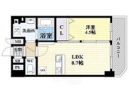 メインステージ大阪ノースマーク 1LDKの間取図画像