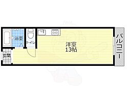 フルーレ新大阪 ワンルームの間取図画像