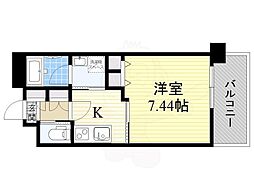 レジディア新大阪2 1Kの間取図画像