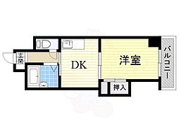 上新庄グランドハイツ北 1DKの間取図画像