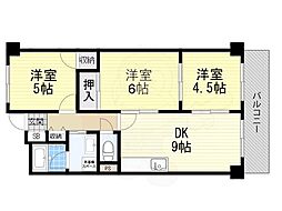 久光マンション 3DKの間取図画像
