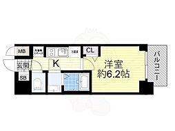 プレサンス東三国駅前グランクラス 1Kの間取図画像