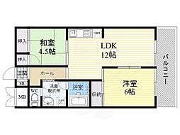 東淀川ホームプラザ 2LDKの間取図画像
