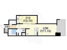 リビオメゾン新大阪 1LDKの間取図画像