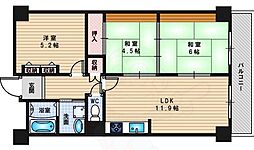 パルハセトン十三 3LDKの間取図画像