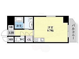 グローブ上新庄 ワンルームの間取図画像