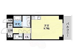 グローブ上新庄 ワンルームの間取図画像
